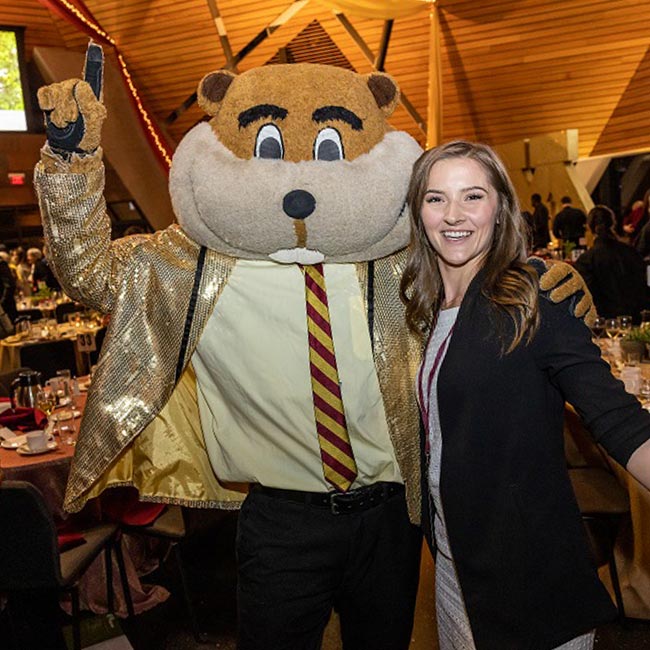 Posing with Goldy Gopher